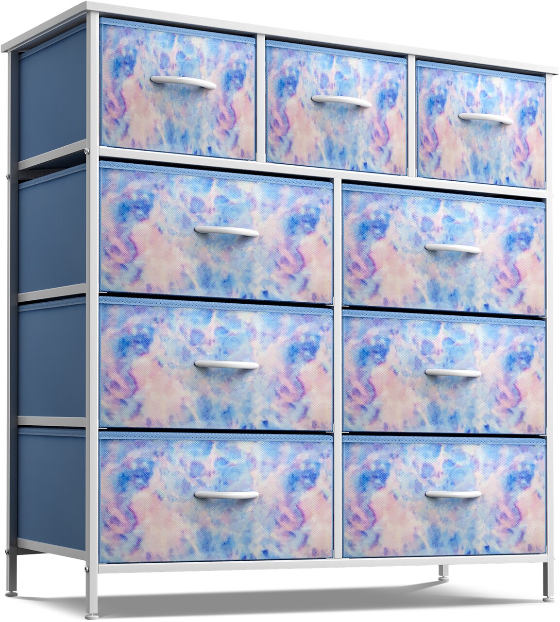 Sorbus Dresser with 9 Drawers - Furniture Storage Chest Tower Unit for Bedroom, Closet, etc - Steel Frame, Wood Top, Fabric Bins